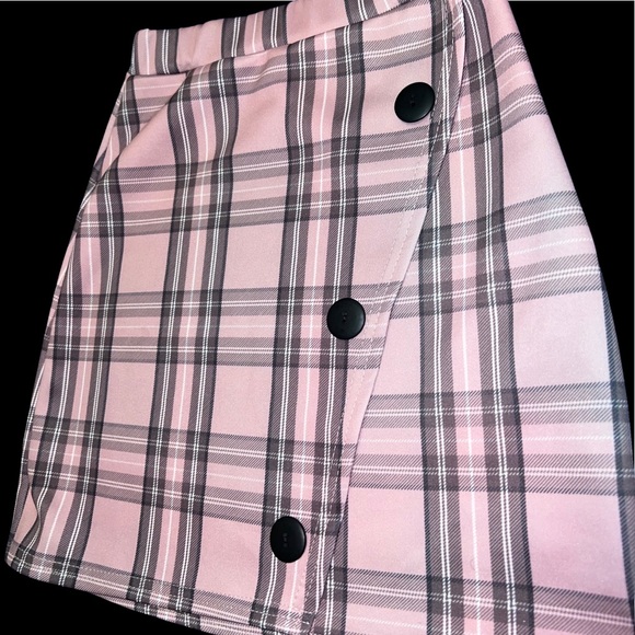 Baby Pink Plaid Tartan Mini Skirt - Pretty Little Thing - Picture 3 of 3